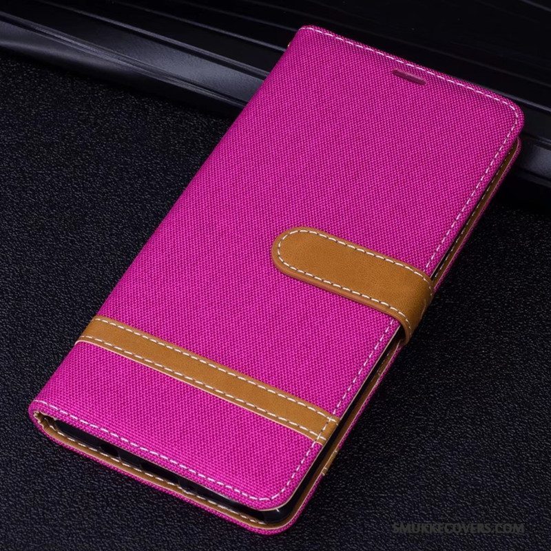 Etui Huawei Mate 10 Læder Denim Lilla, Cover Huawei Mate 10 Folio Telefon