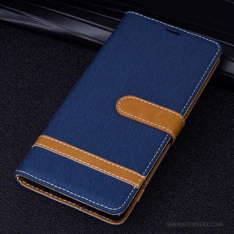 Etui Huawei Mate 10 Læder Denim Lilla, Cover Huawei Mate 10 Folio Telefon