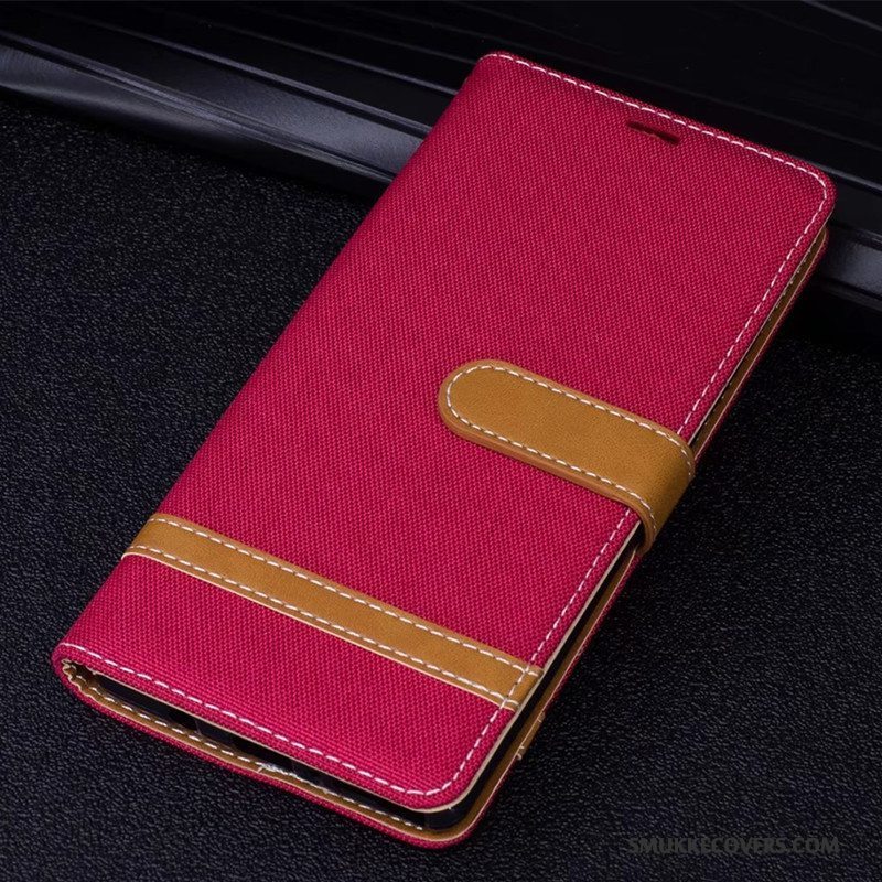 Etui Huawei Mate 10 Læder Denim Lilla, Cover Huawei Mate 10 Folio Telefon