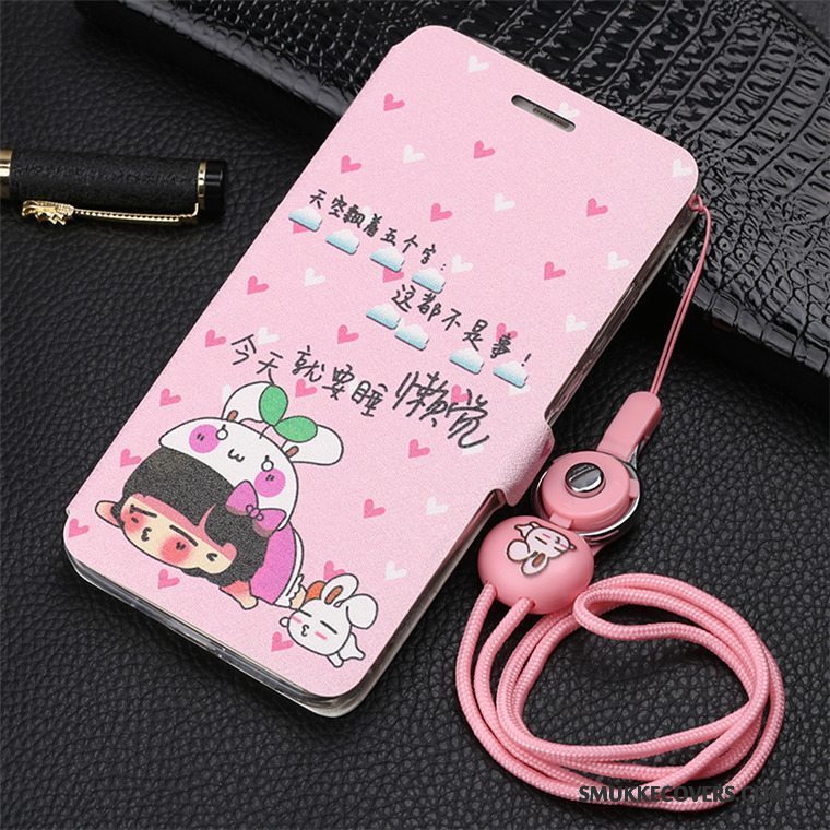 Etui Huawei Mate 10 Læder Hængende Ornamenter Anti-fald, Cover Huawei Mate 10 Cartoon Lyserød Telefon