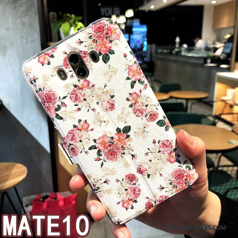 Etui Huawei Mate 10 Læder Trend Lyserød, Cover Huawei Mate 10 Kreativ Tilbehør Vækstdvale