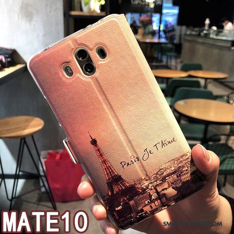 Etui Huawei Mate 10 Læder Trend Lyserød, Cover Huawei Mate 10 Kreativ Tilbehør Vækstdvale