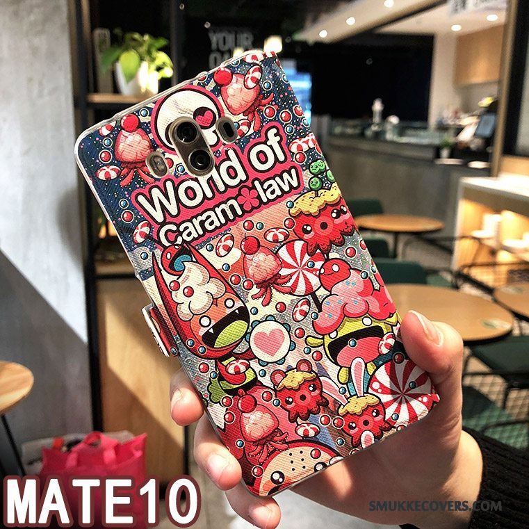 Etui Huawei Mate 10 Læder Trend Lyserød, Cover Huawei Mate 10 Kreativ Tilbehør Vækstdvale