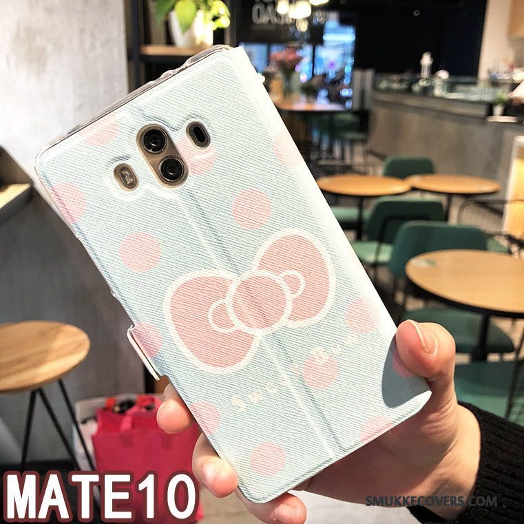 Etui Huawei Mate 10 Læder Trend Lyserød, Cover Huawei Mate 10 Kreativ Tilbehør Vækstdvale