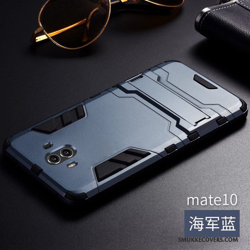 Etui Huawei Mate 10 Metal Anti-fald Trend, Cover Huawei Mate 10 Silikone Rød Tre Forsvar