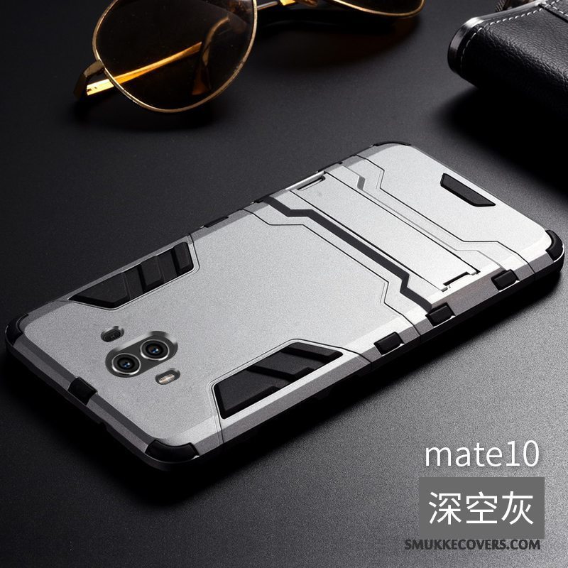 Etui Huawei Mate 10 Metal Anti-fald Trend, Cover Huawei Mate 10 Silikone Rød Tre Forsvar
