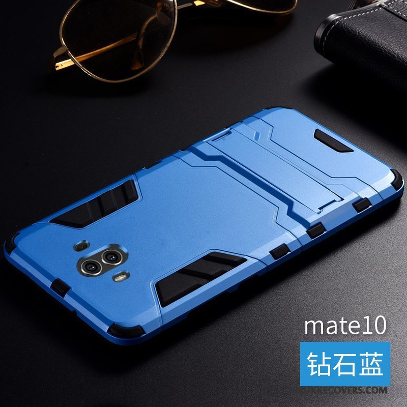 Etui Huawei Mate 10 Metal Anti-fald Trend, Cover Huawei Mate 10 Silikone Rød Tre Forsvar