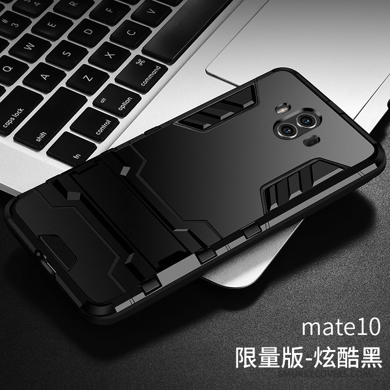 Etui Huawei Mate 10 Metal Anti-fald Trend, Cover Huawei Mate 10 Silikone Rød Tre Forsvar