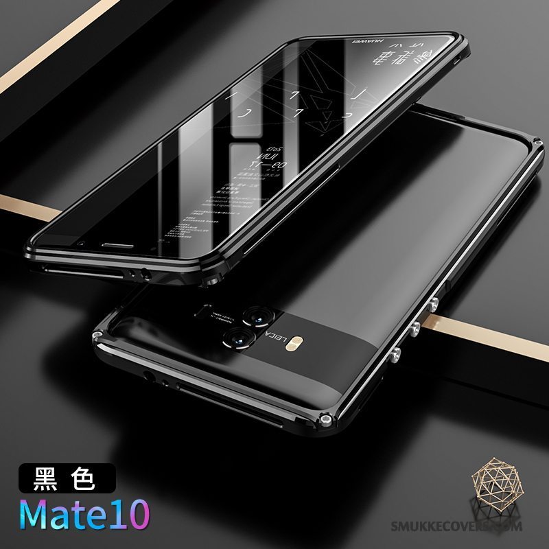 Etui Huawei Mate 10 Metal Telefonbagdæksel, Cover Huawei Mate 10 Beskyttelse Guld Ramme