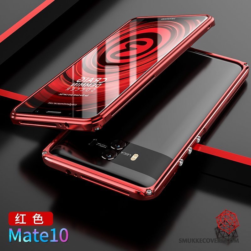 Etui Huawei Mate 10 Metal Telefonbagdæksel, Cover Huawei Mate 10 Beskyttelse Guld Ramme