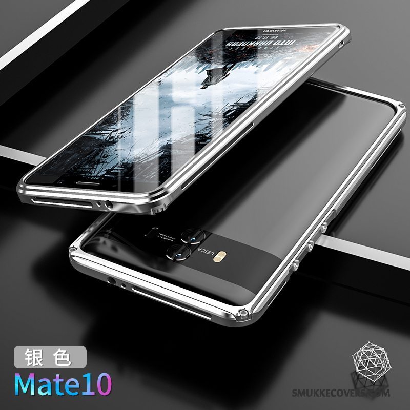 Etui Huawei Mate 10 Metal Telefonbagdæksel, Cover Huawei Mate 10 Beskyttelse Guld Ramme