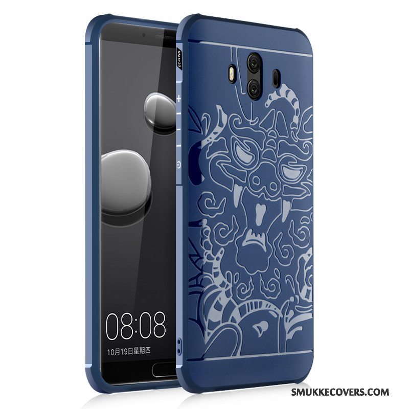 Etui Huawei Mate 10 Mode Anti-fald Telefon, Cover Huawei Mate 10 Relief Dragon Mønster Af Personlighed