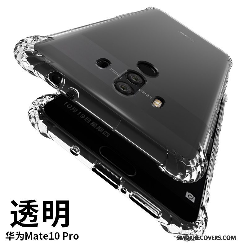 Etui Huawei Mate 10 Pro Beskyttelse Telefongasbag, Cover Huawei Mate 10 Pro Blød Gennemsigtig Anti-fald