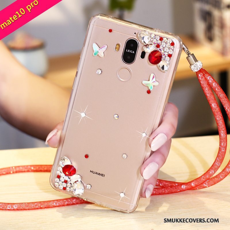 Etui Huawei Mate 10 Pro Beskyttelse Telefonrød, Cover Huawei Mate 10 Pro Strass