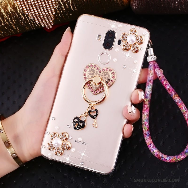 Etui Huawei Mate 10 Pro Beskyttelse Trend Hængende Ornamenter, Cover Huawei Mate 10 Pro Strass Ring Lyserød