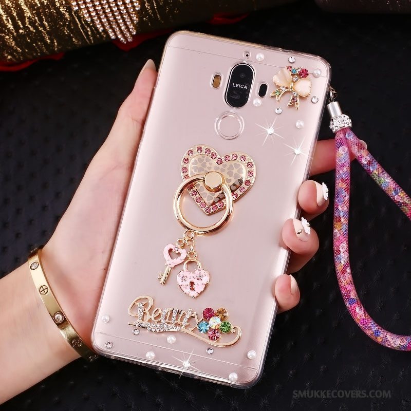 Etui Huawei Mate 10 Pro Beskyttelse Trend Hængende Ornamenter, Cover Huawei Mate 10 Pro Strass Ring Lyserød