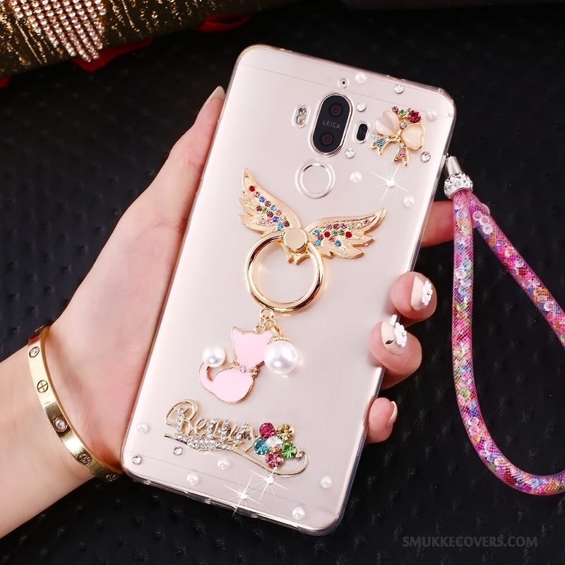 Etui Huawei Mate 10 Pro Blød Smuk Ring, Cover Huawei Mate 10 Pro Strass Telefonlyserød