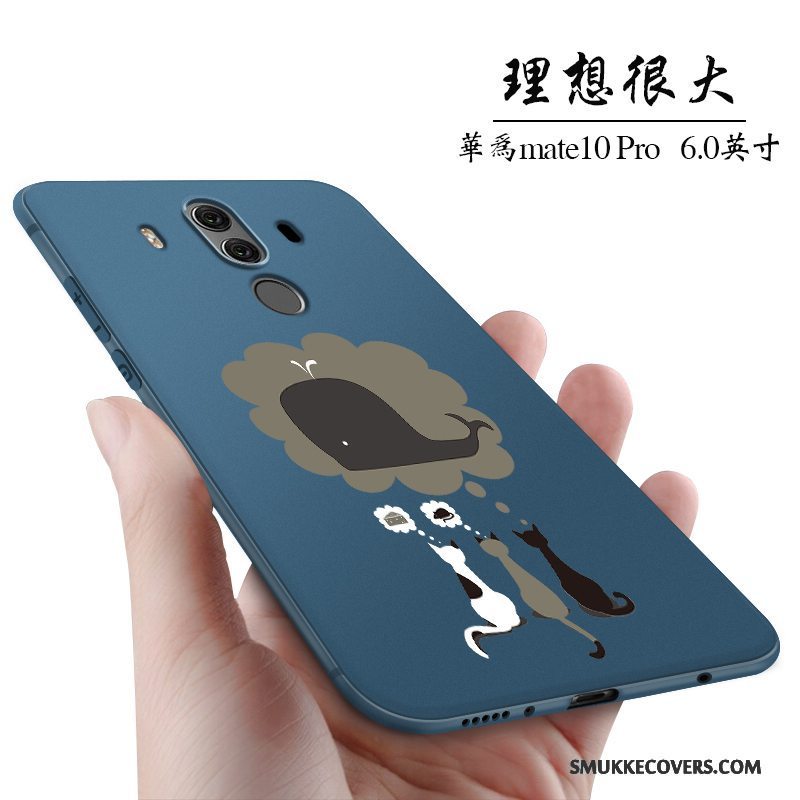 Etui Huawei Mate 10 Pro Kreativ Af Personlighed Telefon, Cover Huawei Mate 10 Pro Tasker Mørkeblå Anti-fald