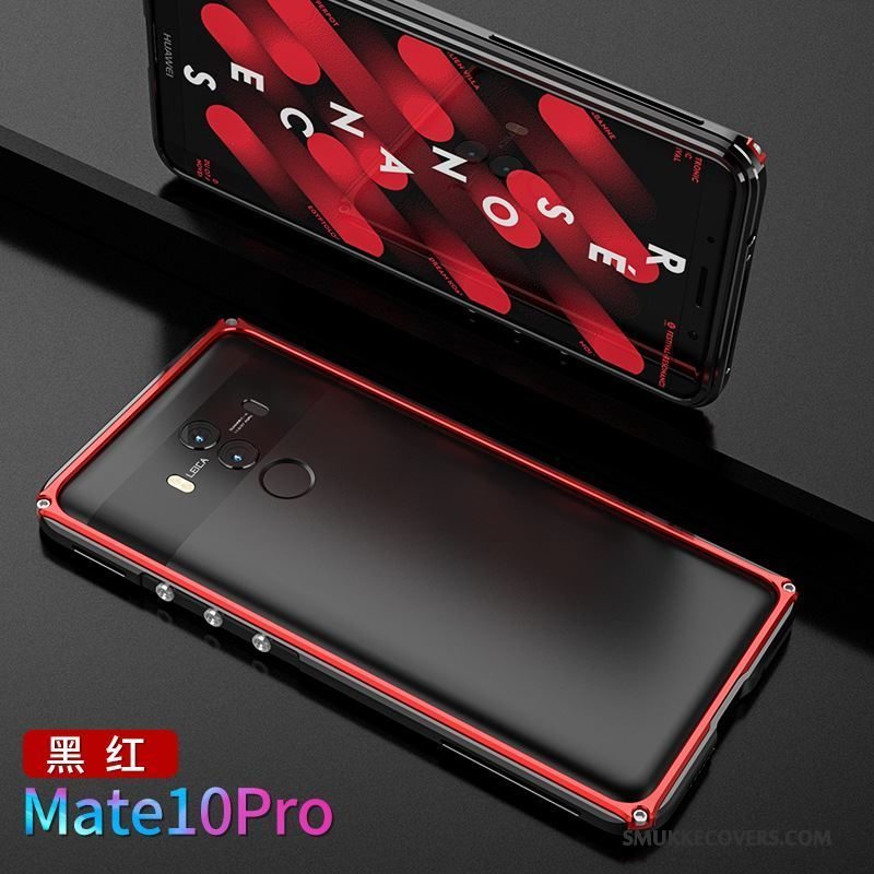 Etui Huawei Mate 10 Pro Kreativ Ny Telefon, Cover Huawei Mate 10 Pro Metal Rød Ramme