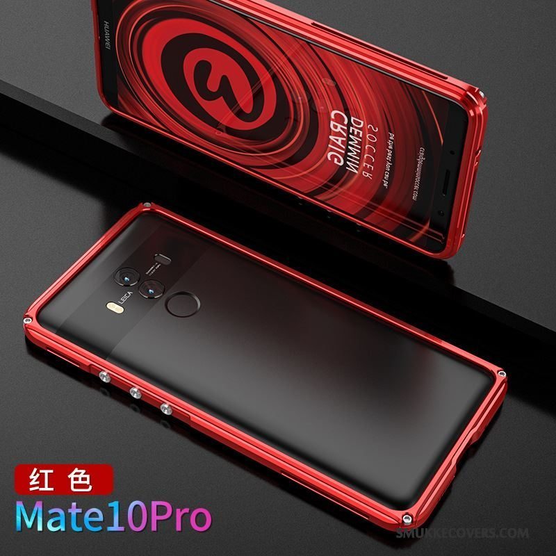 Etui Huawei Mate 10 Pro Kreativ Ny Telefon, Cover Huawei Mate 10 Pro Metal Rød Ramme