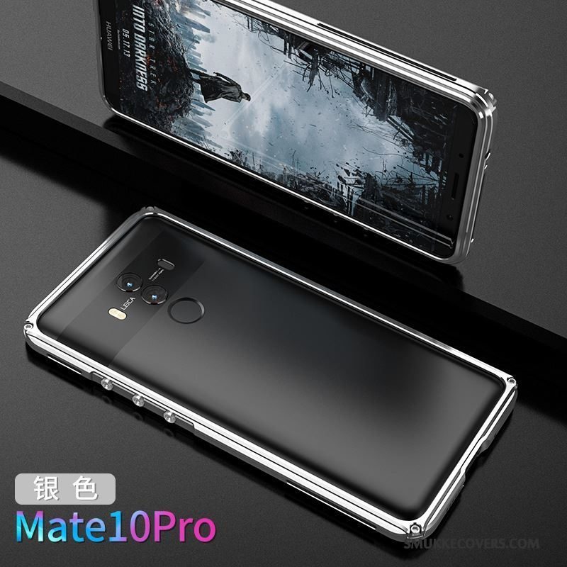 Etui Huawei Mate 10 Pro Kreativ Ny Telefon, Cover Huawei Mate 10 Pro Metal Rød Ramme