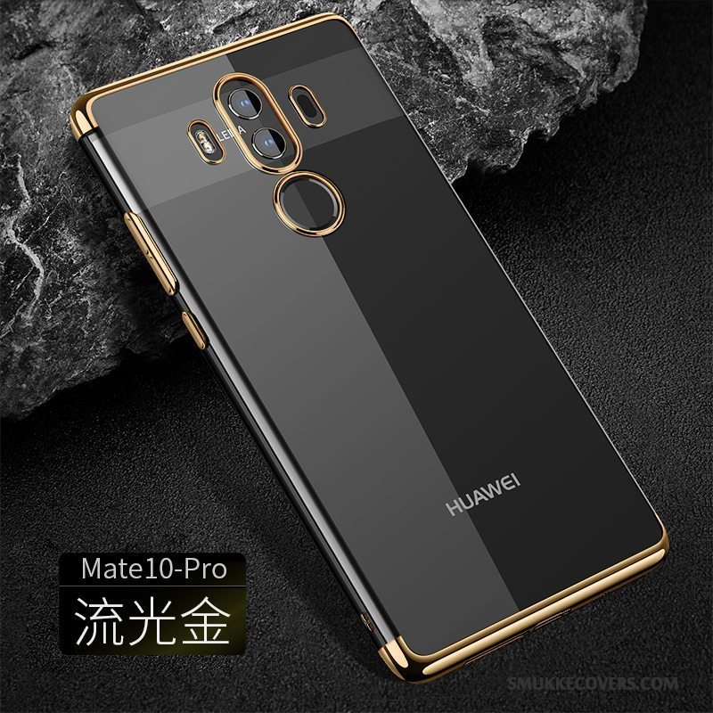 Etui Huawei Mate 10 Pro Kreativ Tynd Gennemsigtig, Cover Huawei Mate 10 Pro Silikone Guld Telefon