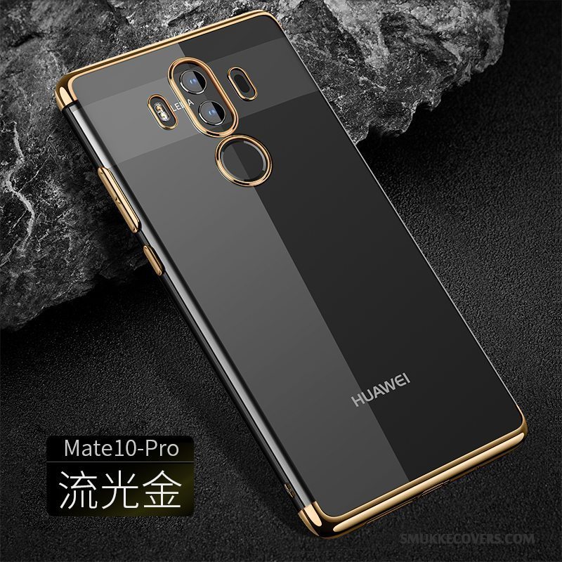 Etui Huawei Mate 10 Pro Kreativ Tynd Gennemsigtig, Cover Huawei Mate 10 Pro Silikone Guld Telefon