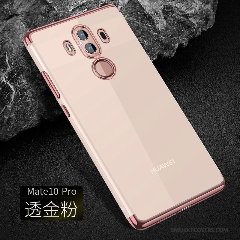 Etui Huawei Mate 10 Pro Kreativ Tynd Gennemsigtig, Cover Huawei Mate 10 Pro Silikone Guld Telefon