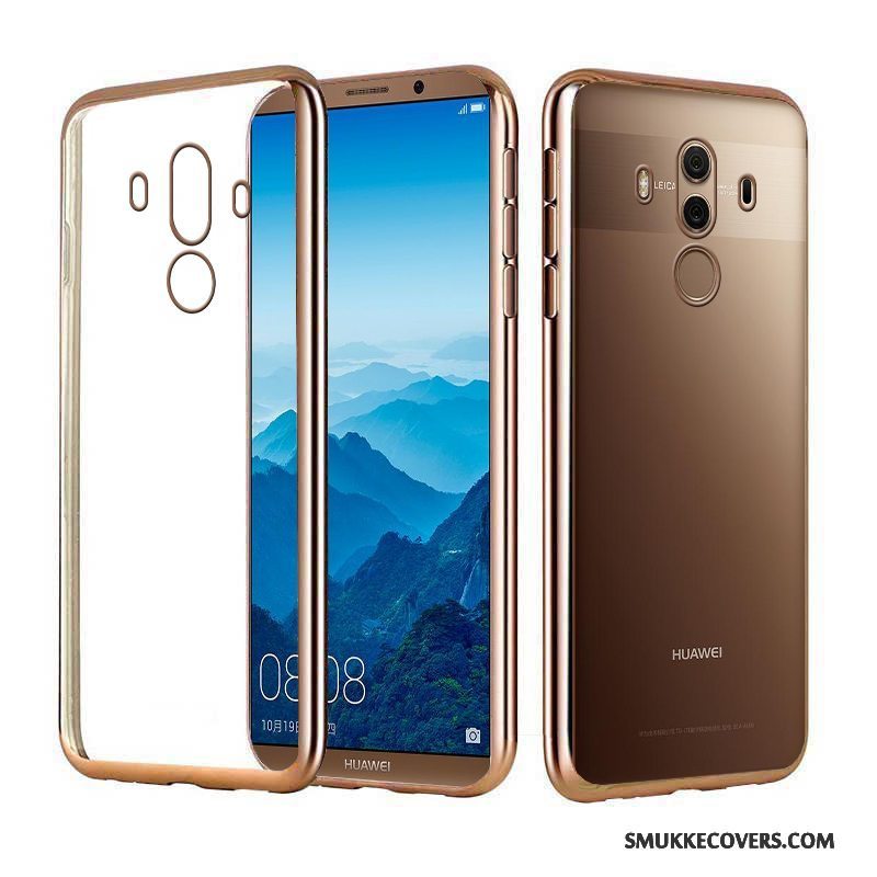 Etui Huawei Mate 10 Pro Luksus Gennemsigtig Telefon, Cover Huawei Mate 10 Pro Silikone Belægning Guld