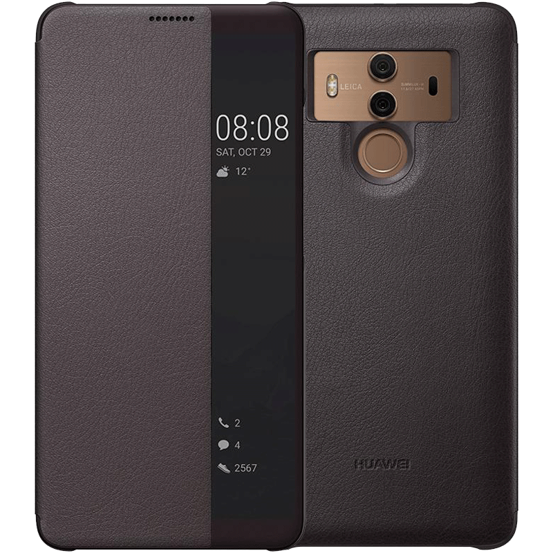 Etui Huawei Mate 10 Pro Læder Grå Vinduer, Cover Huawei Mate 10 Pro Beskyttelse