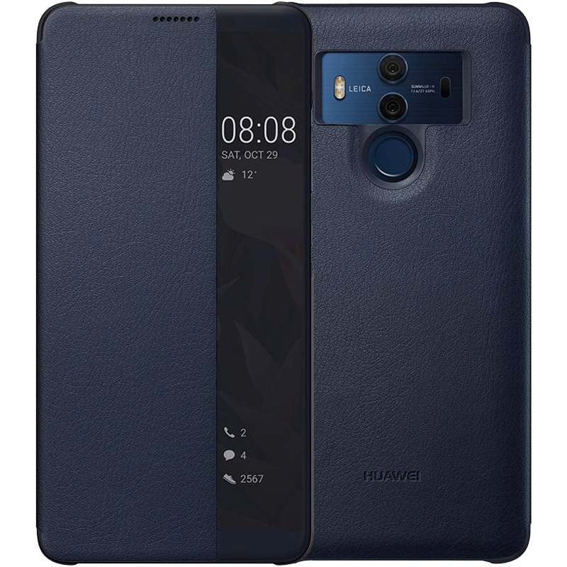 Etui Huawei Mate 10 Pro Læder Grå Vinduer, Cover Huawei Mate 10 Pro Beskyttelse