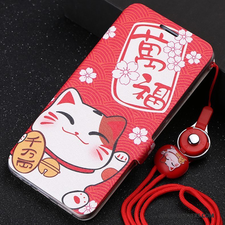 Etui Huawei Mate 10 Pro Læder Hængende Ornamenter Telefon, Cover Huawei Mate 10 Pro Cartoon Lyserød