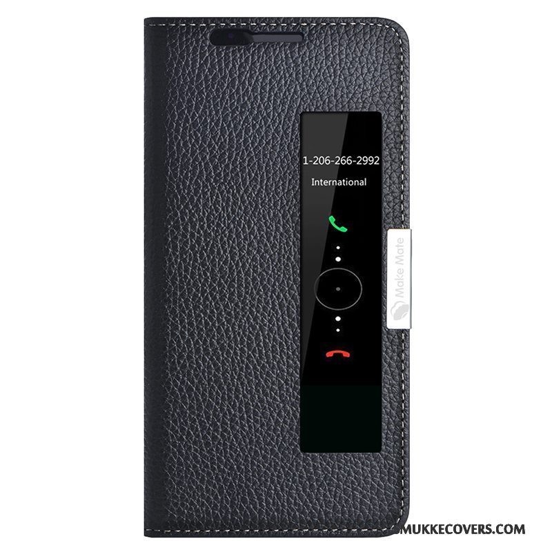 Etui Huawei Mate 10 Pro Læder Rød Anti-fald, Cover Huawei Mate 10 Pro Folio Telefon