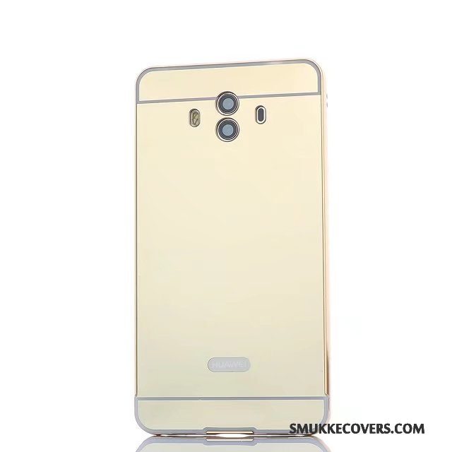 Etui Huawei Mate 10 Pro Metal Bagdæksel Spejl, Cover Huawei Mate 10 Pro Beskyttelse Lyserød Ramme