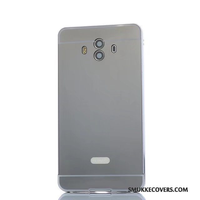 Etui Huawei Mate 10 Pro Metal Bagdæksel Spejl, Cover Huawei Mate 10 Pro Beskyttelse Lyserød Ramme
