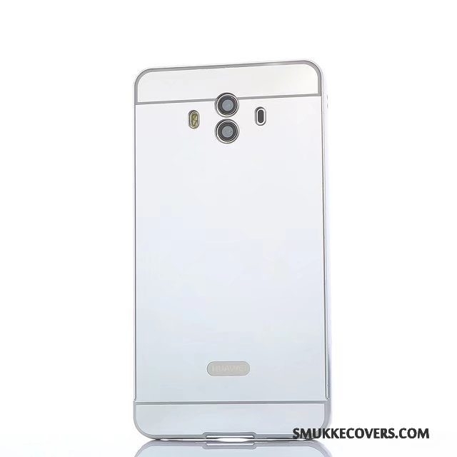 Etui Huawei Mate 10 Pro Metal Bagdæksel Spejl, Cover Huawei Mate 10 Pro Beskyttelse Lyserød Ramme