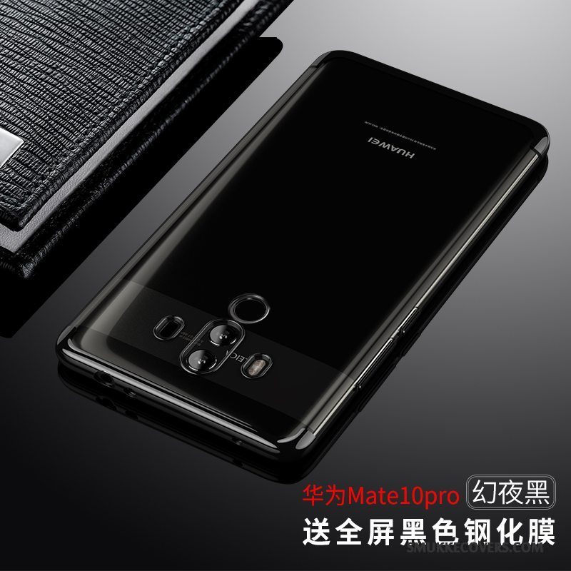 Etui Huawei Mate 10 Pro Silikone Gennemsigtig Trendy, Cover Huawei Mate 10 Pro Tasker Belægning Blå