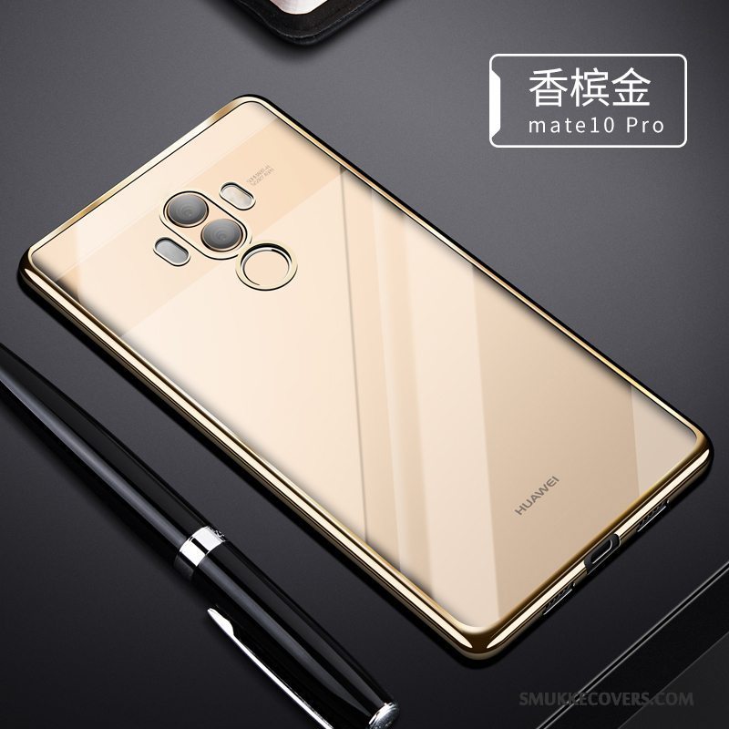 Etui Huawei Mate 10 Pro Silikone Guld Trend, Cover Huawei Mate 10 Pro Blød Tynd Telefon