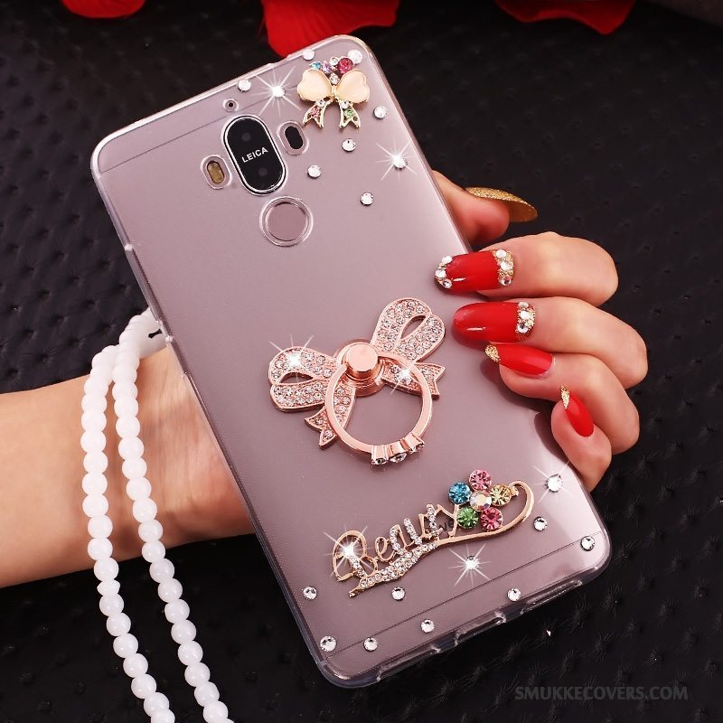 Etui Huawei Mate 10 Pro Strass Rød Telefon, Cover Huawei Mate 10 Pro Gennemsigtig