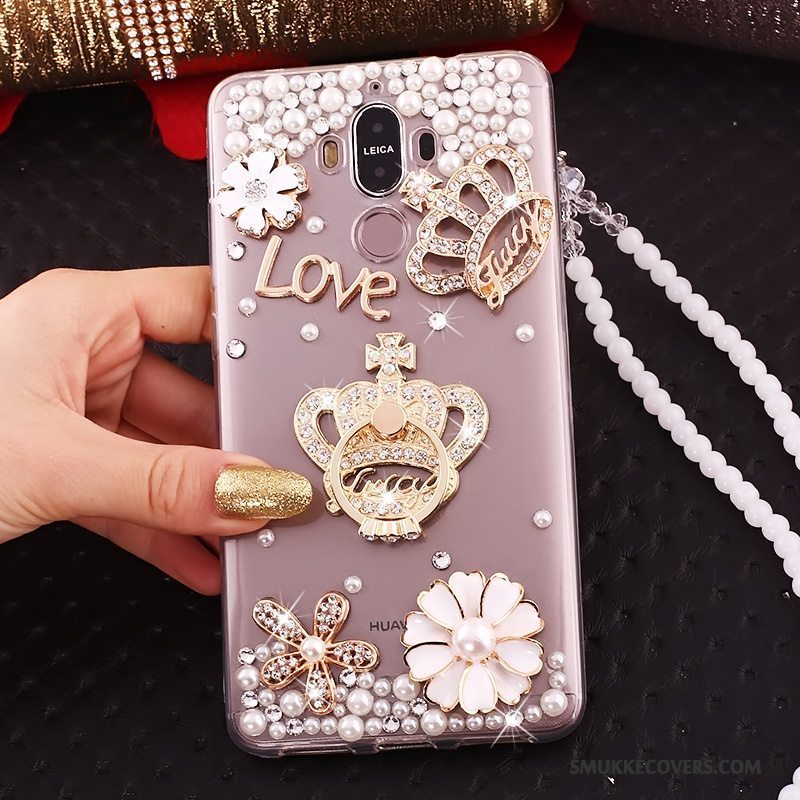 Etui Huawei Mate 10 Pro Strass Rød Telefon, Cover Huawei Mate 10 Pro Gennemsigtig