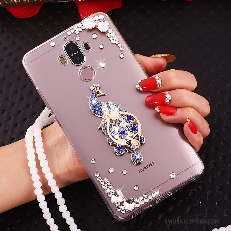 Etui Huawei Mate 10 Pro Strass Rød Telefon, Cover Huawei Mate 10 Pro Gennemsigtig