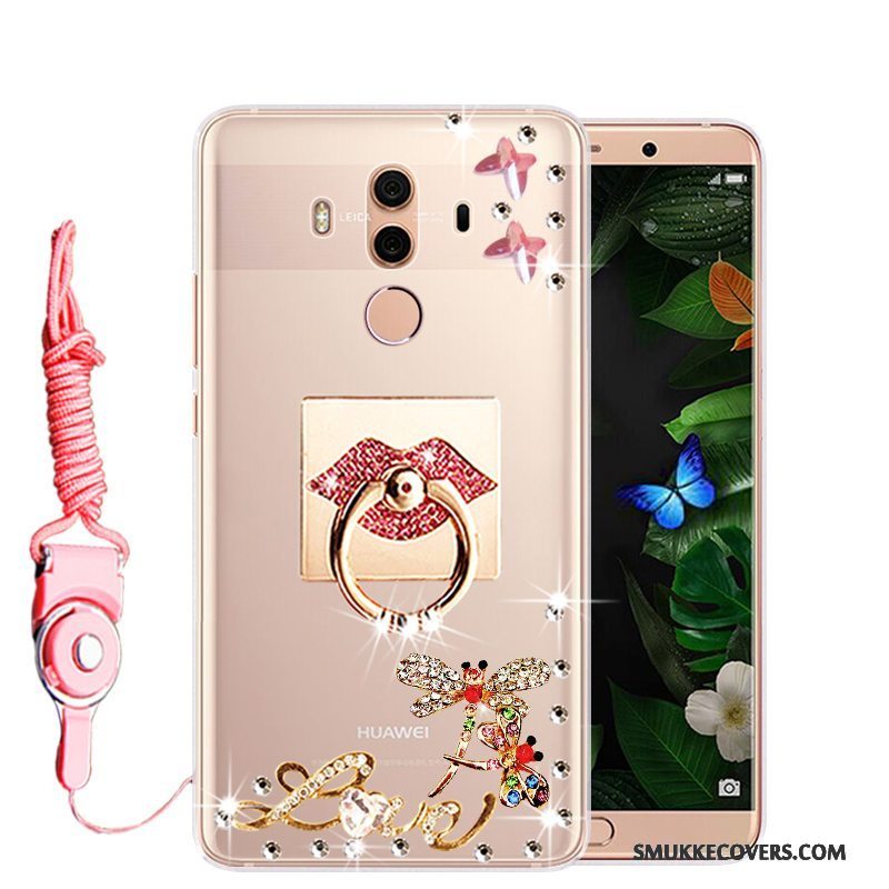 Etui Huawei Mate 10 Pro Strass Telefonlyserød, Cover Huawei Mate 10 Pro Blød Anti-fald