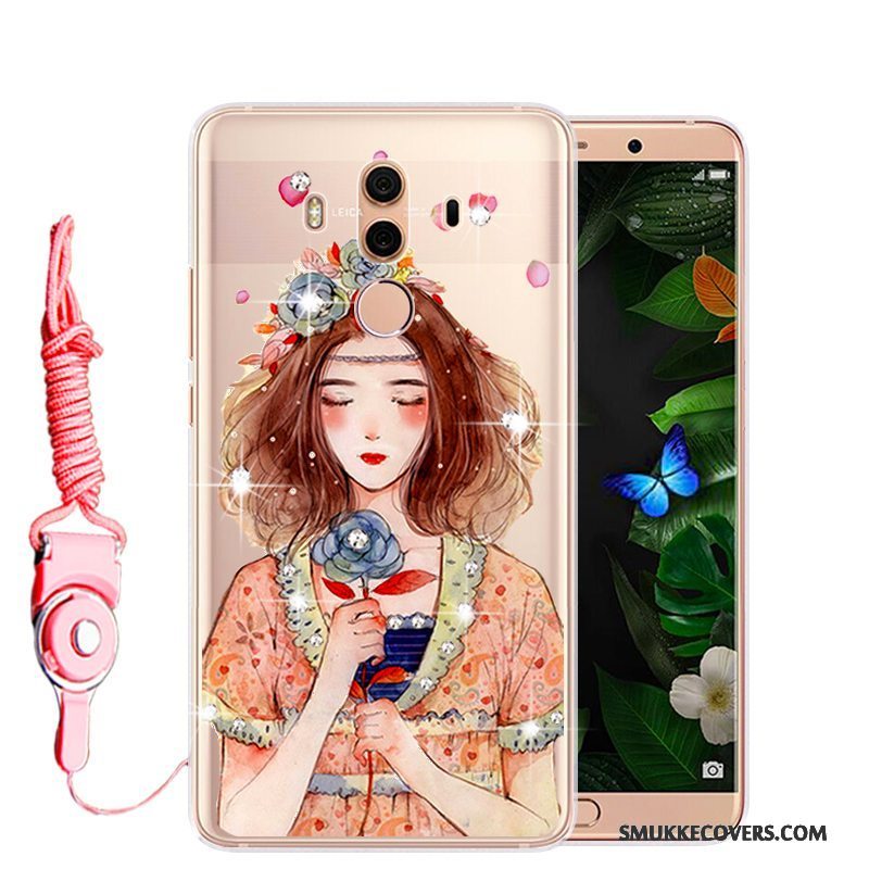 Etui Huawei Mate 10 Pro Strass Telefonlyserød, Cover Huawei Mate 10 Pro Blød Anti-fald