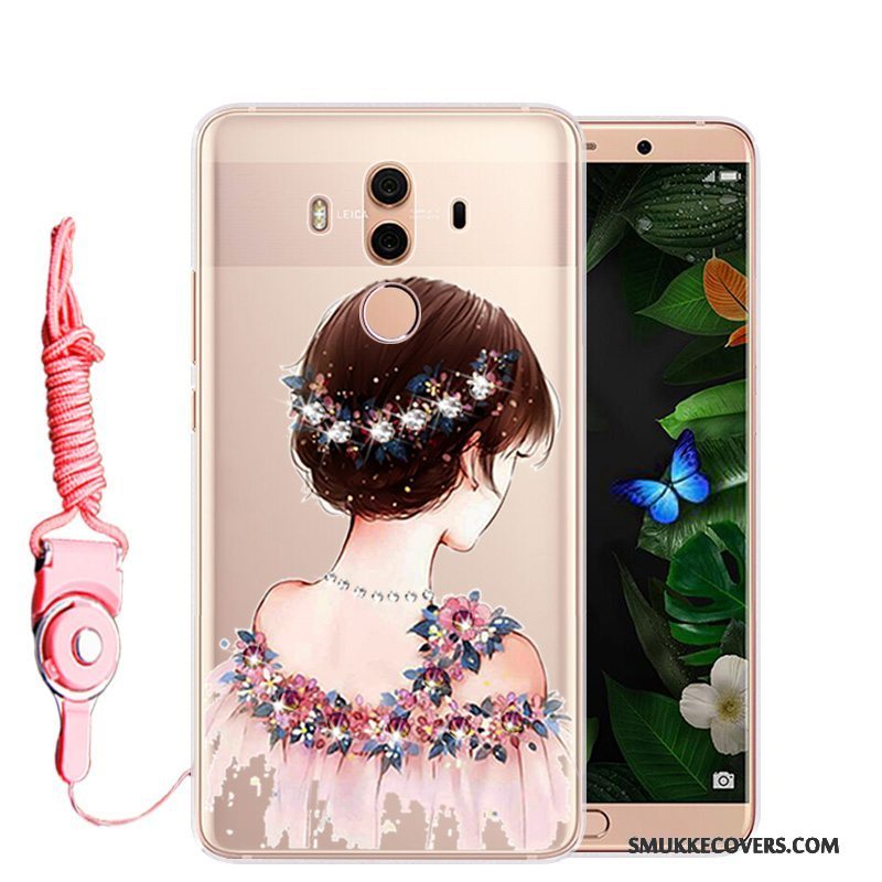 Etui Huawei Mate 10 Pro Strass Telefonlyserød, Cover Huawei Mate 10 Pro Blød Anti-fald