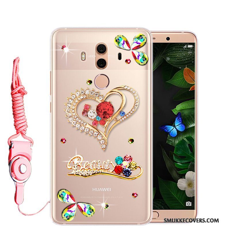 Etui Huawei Mate 10 Pro Strass Telefonlyserød, Cover Huawei Mate 10 Pro Blød Anti-fald