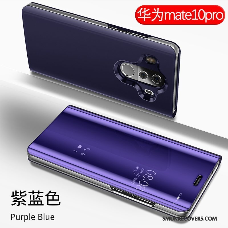 Etui Huawei Mate 10 Pro Tasker Anti-fald Guld, Cover Huawei Mate 10 Pro Folio Telefonspejl