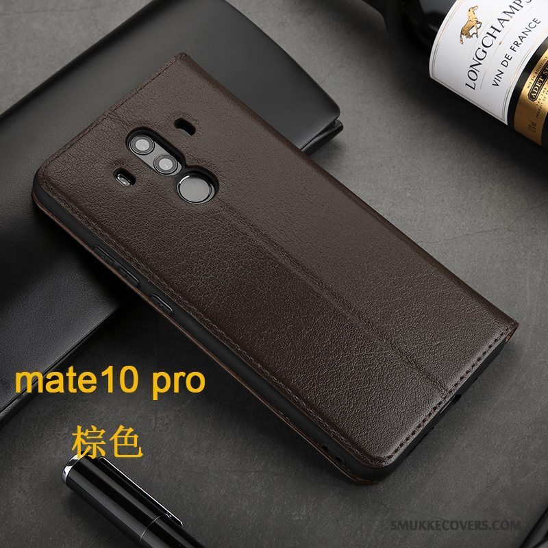 Etui Huawei Mate 10 Pro Tasker Business Sort, Cover Huawei Mate 10 Pro Folio Anti-fald Telefon