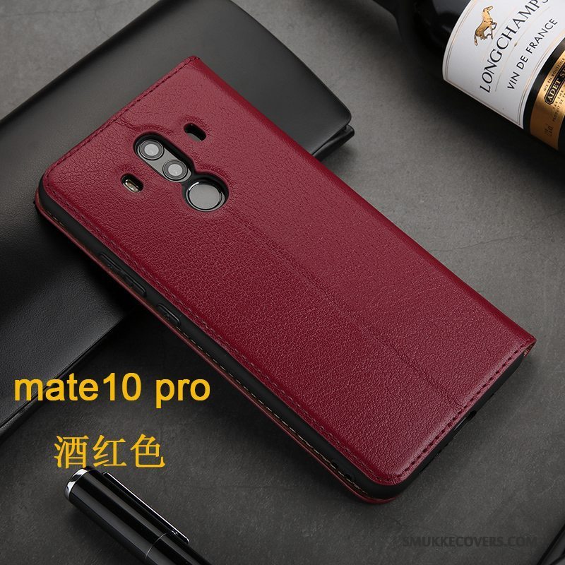 Etui Huawei Mate 10 Pro Tasker Business Sort, Cover Huawei Mate 10 Pro Folio Anti-fald Telefon