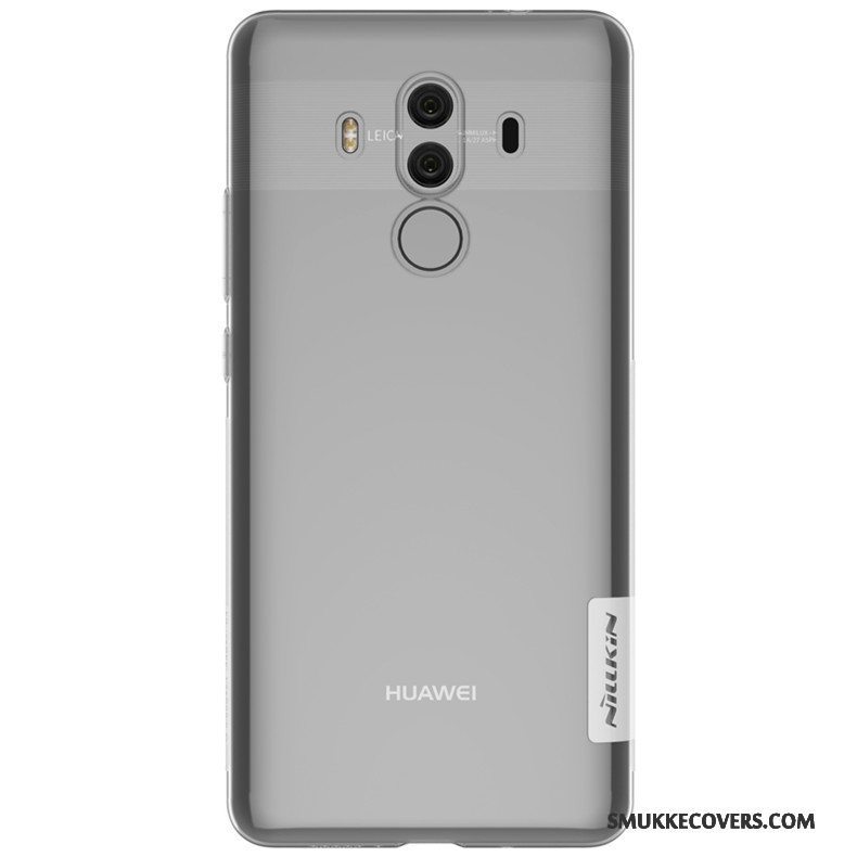 Etui Huawei Mate 10 Pro Tasker Gennemsigtig Guld, Cover Huawei Mate 10 Pro Silikone Telefon
