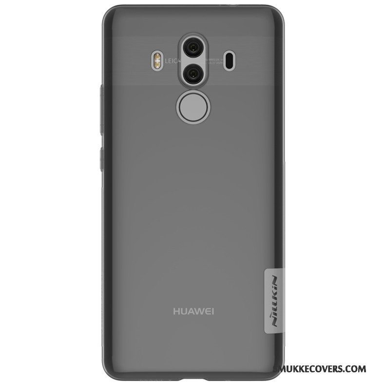 Etui Huawei Mate 10 Pro Tasker Gennemsigtig Guld, Cover Huawei Mate 10 Pro Silikone Telefon